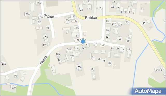 Babice, Babice, 72, mapa Babice