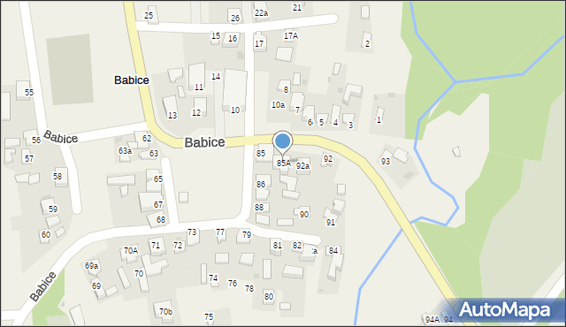 Babice, Babice, 85A, mapa Babice