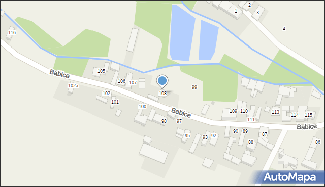Babice, Babice, 108, mapa Babice