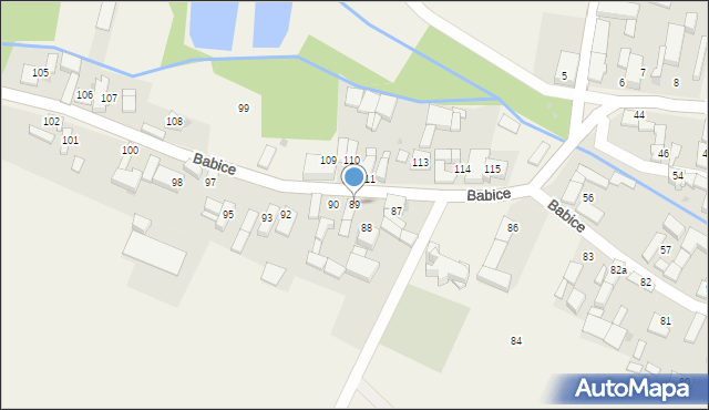 Babice, Babice, 89, mapa Babice