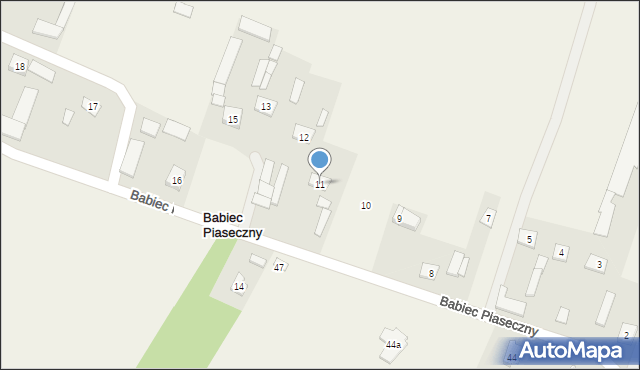 Babiec Piaseczny, Babiec Piaseczny, 11, mapa Babiec Piaseczny
