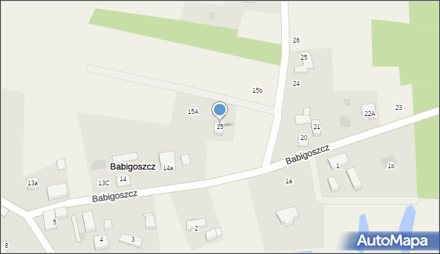 Babigoszcz, Babigoszcz, 15, mapa Babigoszcz