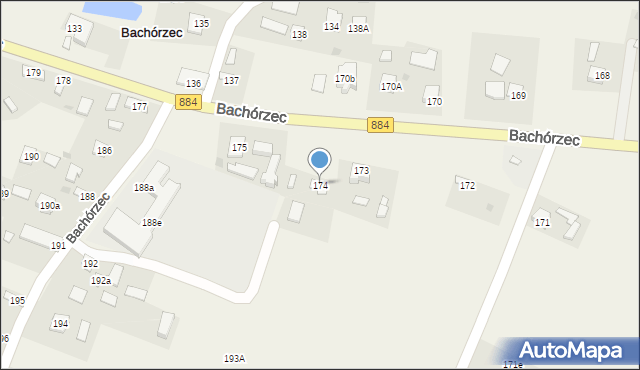 Bachórzec, Bachórzec, 174, mapa Bachórzec