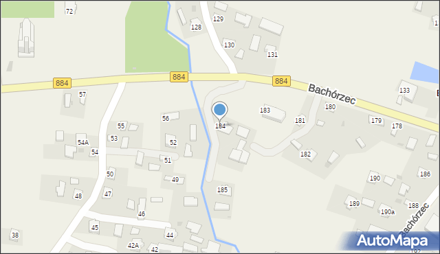 Bachórzec, Bachórzec, 184, mapa Bachórzec