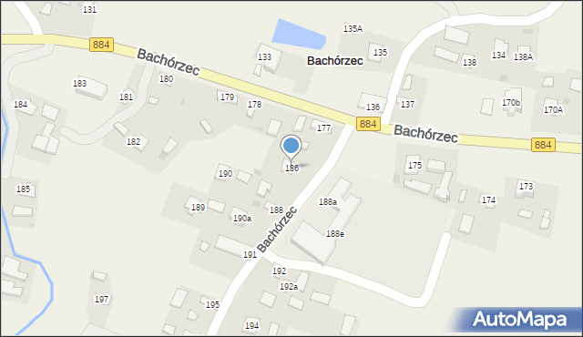 Bachórzec, Bachórzec, 186, mapa Bachórzec