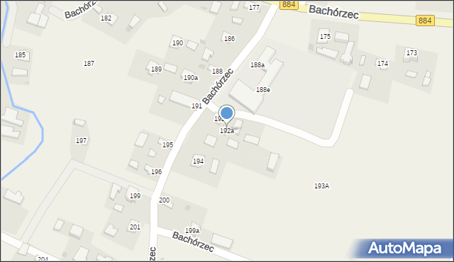 Bachórzec, Bachórzec, 192a, mapa Bachórzec