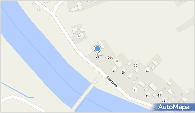 Bachów, Bachów, 26, mapa Bachów