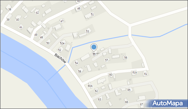 Bachów, Bachów, 55, mapa Bachów