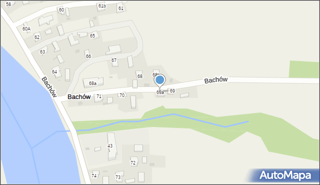 Bachów, Bachów, 69a, mapa Bachów