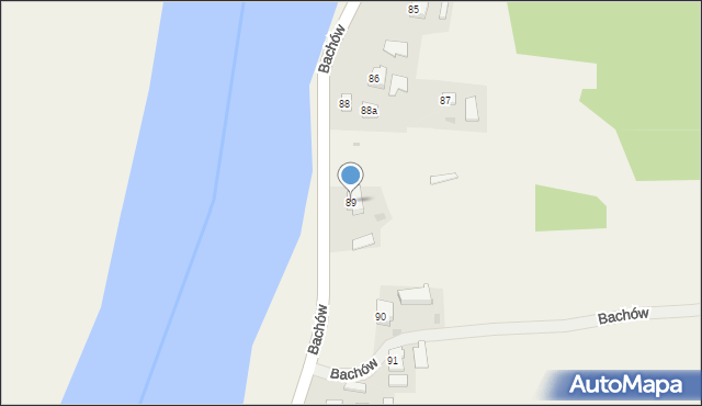 Bachów, Bachów, 89, mapa Bachów