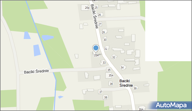 Baciki Średnie, Baciki Średnie, 33A, mapa Baciki Średnie