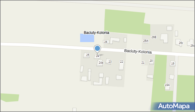 Baciuty-Kolonia, Baciuty-Kolonia, 24, mapa Baciuty-Kolonia