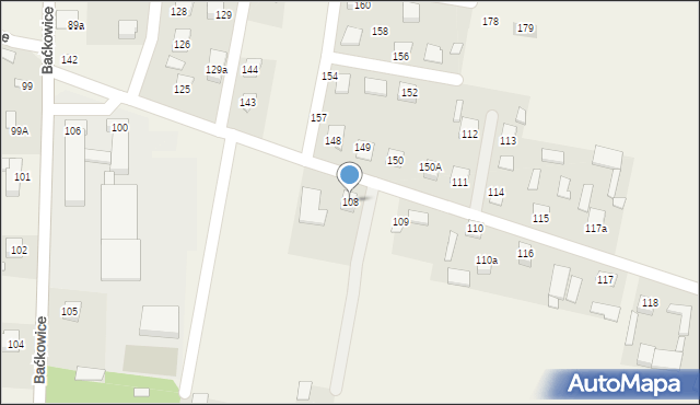 Baćkowice, Baćkowice, 108, mapa Baćkowice