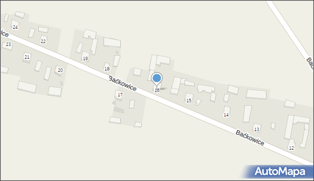 Baćkowice, Baćkowice, 16, mapa Baćkowice