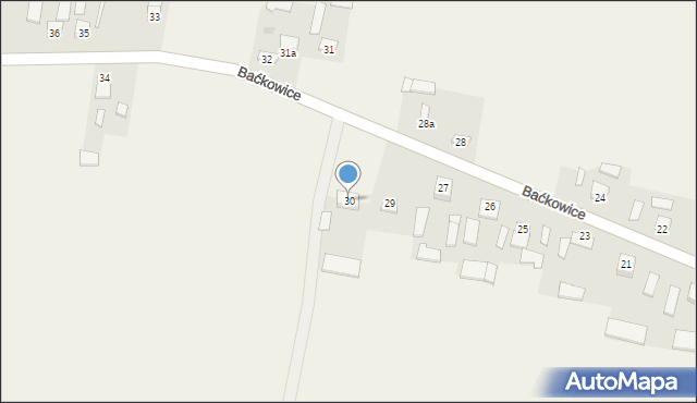 Baćkowice, Baćkowice, 30, mapa Baćkowice