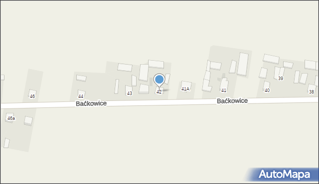 Baćkowice, Baćkowice, 42, mapa Baćkowice