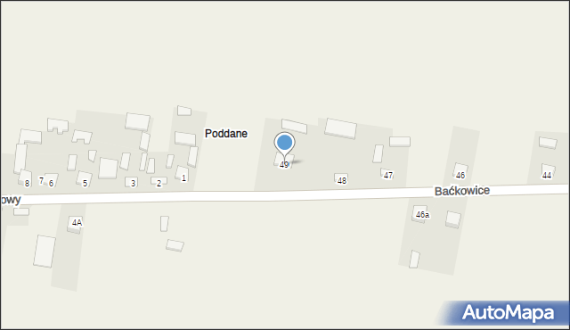 Baćkowice, Baćkowice, 49, mapa Baćkowice