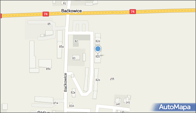 Baćkowice, Baćkowice, 82c, mapa Baćkowice