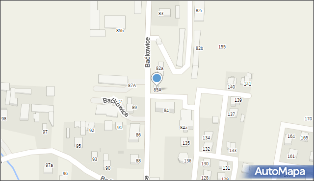 Baćkowice, Baćkowice, 83A, mapa Baćkowice