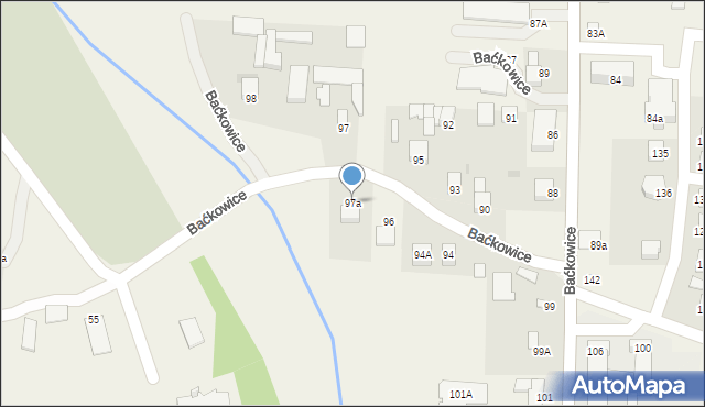 Baćkowice, Baćkowice, 97a, mapa Baćkowice
