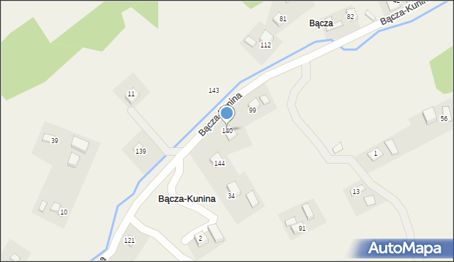 Bącza-Kunina, Bącza-Kunina, 140, mapa Bącza-Kunina