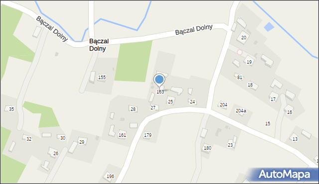 Bączal Dolny, Bączal Dolny, 163, mapa Bączal Dolny