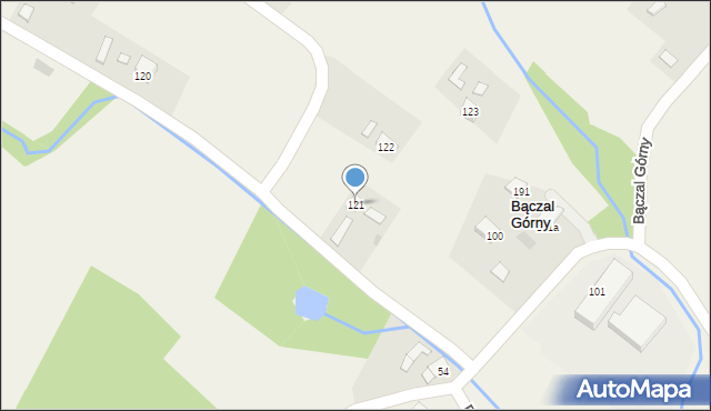 Bączal Górny, Bączal Górny, 121, mapa Bączal Górny