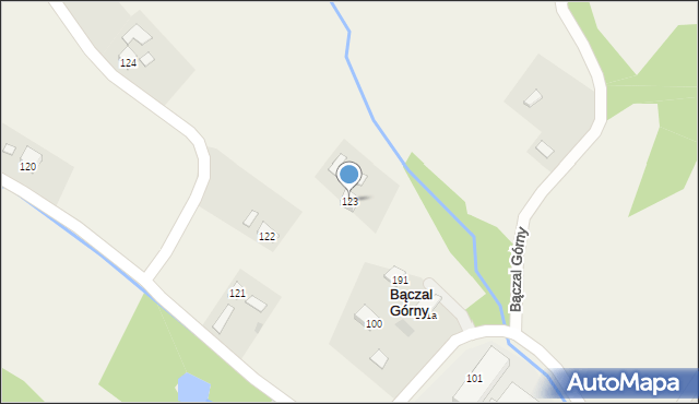 Bączal Górny, Bączal Górny, 123, mapa Bączal Górny