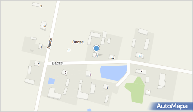 Bacze, Bacze, 11, mapa Bacze