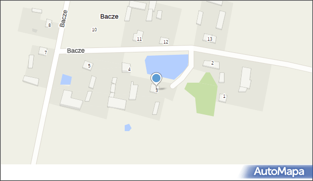 Bacze, Bacze, 3, mapa Bacze