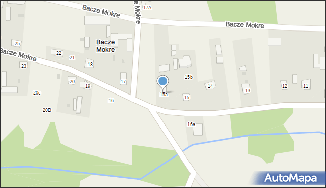 Bacze Mokre, Bacze Mokre, 15a, mapa Bacze Mokre
