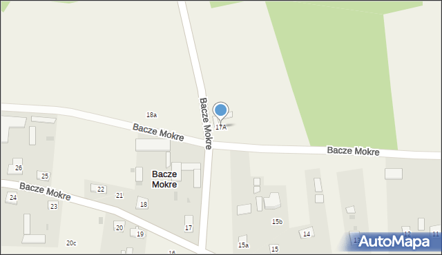 Bacze Mokre, Bacze Mokre, 17A, mapa Bacze Mokre