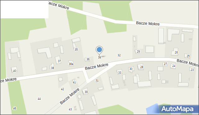 Bacze Mokre, Bacze Mokre, 34, mapa Bacze Mokre