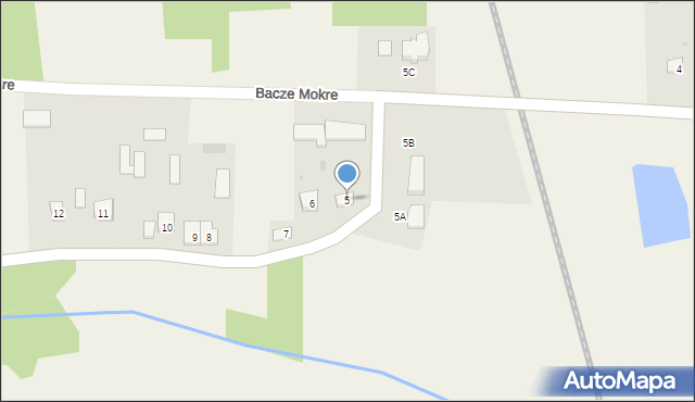 Bacze Mokre, Bacze Mokre, 5, mapa Bacze Mokre