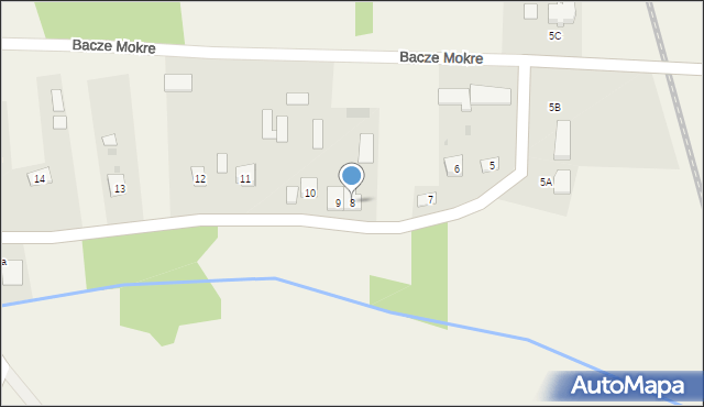 Bacze Mokre, Bacze Mokre, 8, mapa Bacze Mokre