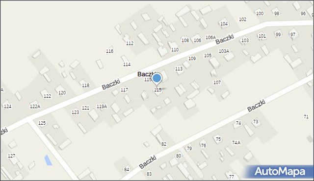 Baczki, Baczki, 115, mapa Baczki