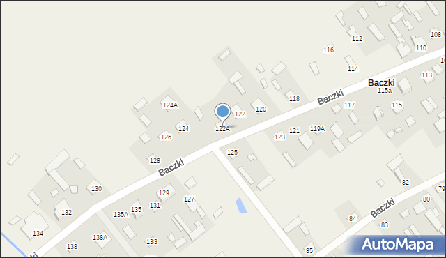 Baczki, Baczki, 122A, mapa Baczki