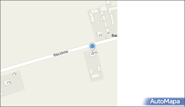 Baczków, Baczków, 16, mapa Baczków