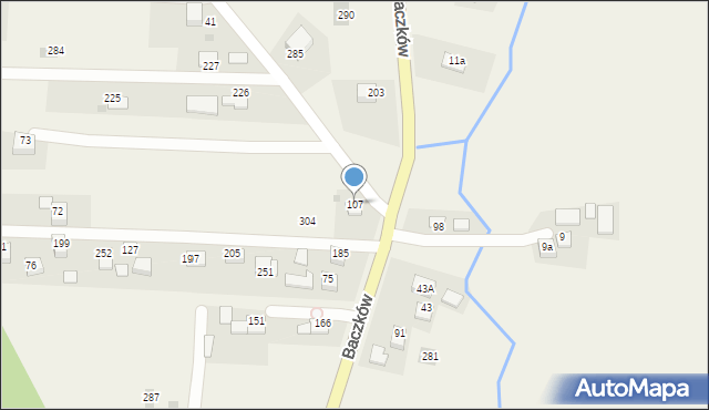 Baczków, Baczków, 107, mapa Baczków