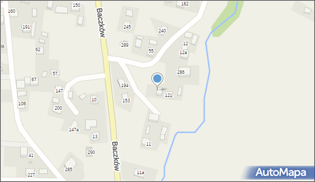 Baczków, Baczków, 121A, mapa Baczków