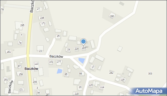 Baczków, Baczków, 123, mapa Baczków