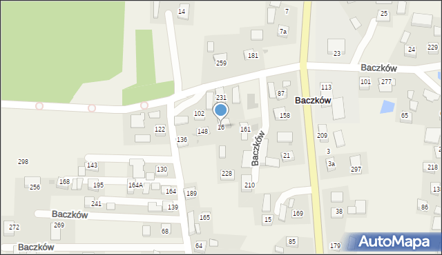 Baczków, Baczków, 16, mapa Baczków