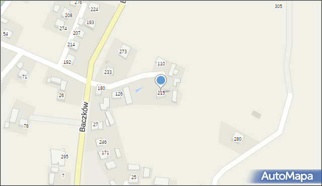 Baczków, Baczków, 215, mapa Baczków