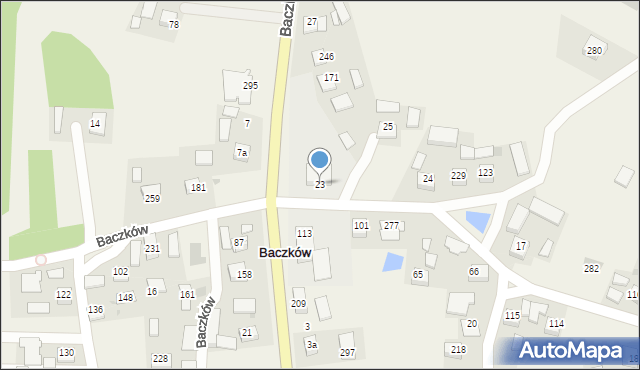 Baczków, Baczków, 23, mapa Baczków