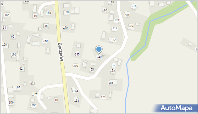 Baczków, Baczków, 240, mapa Baczków