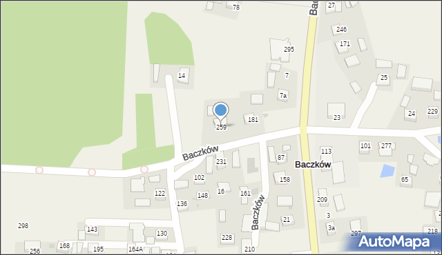Baczków, Baczków, 259, mapa Baczków