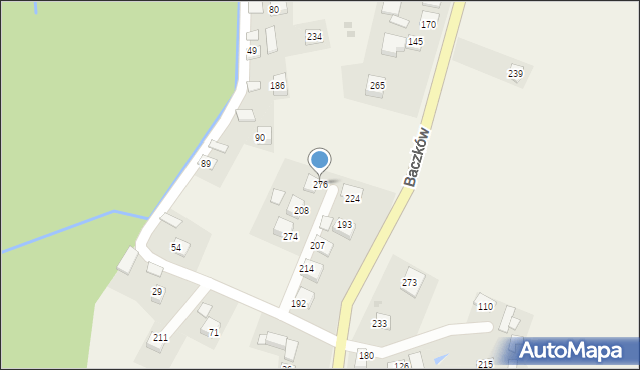 Baczków, Baczków, 276, mapa Baczków