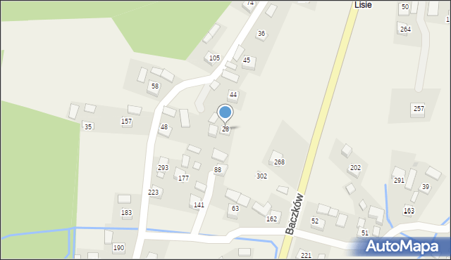 Baczków, Baczków, 28, mapa Baczków
