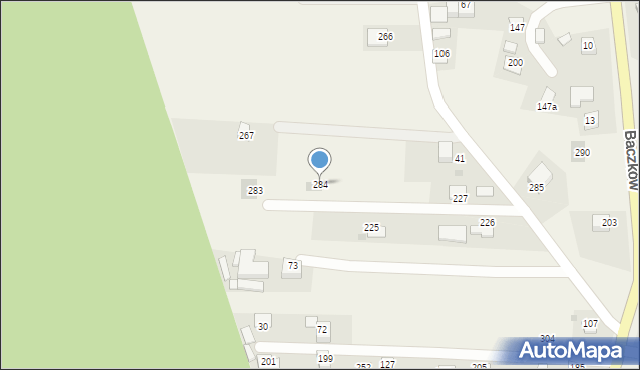 Baczków, Baczków, 284, mapa Baczków