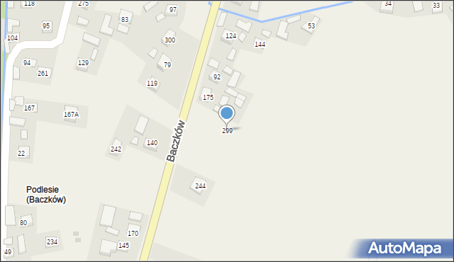 Baczków, Baczków, 299, mapa Baczków